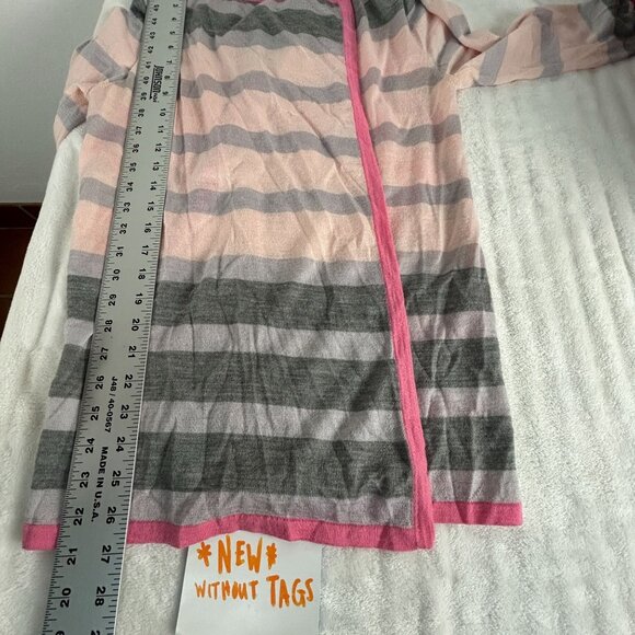Clements Ribeiro Women’s Cardigan Sweater Small Pink Gray Striped Floral NWOT - Picture 7 of 7